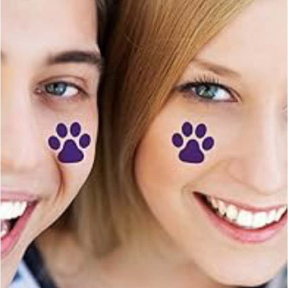 NEW 30x Purple Paw Temporary Tattoos - 2 Sheets, 30 Total - Can cut & share!